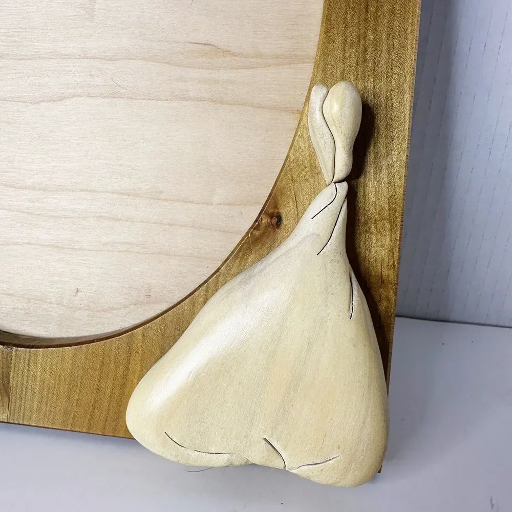 Stork Baby‎ Wooden Art Frame Signed Unique 13x11